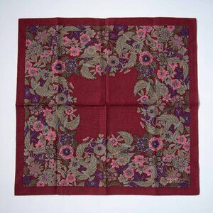 Saito Sansai Collection Scarf Square Floral Flowers & Birds *Mark*